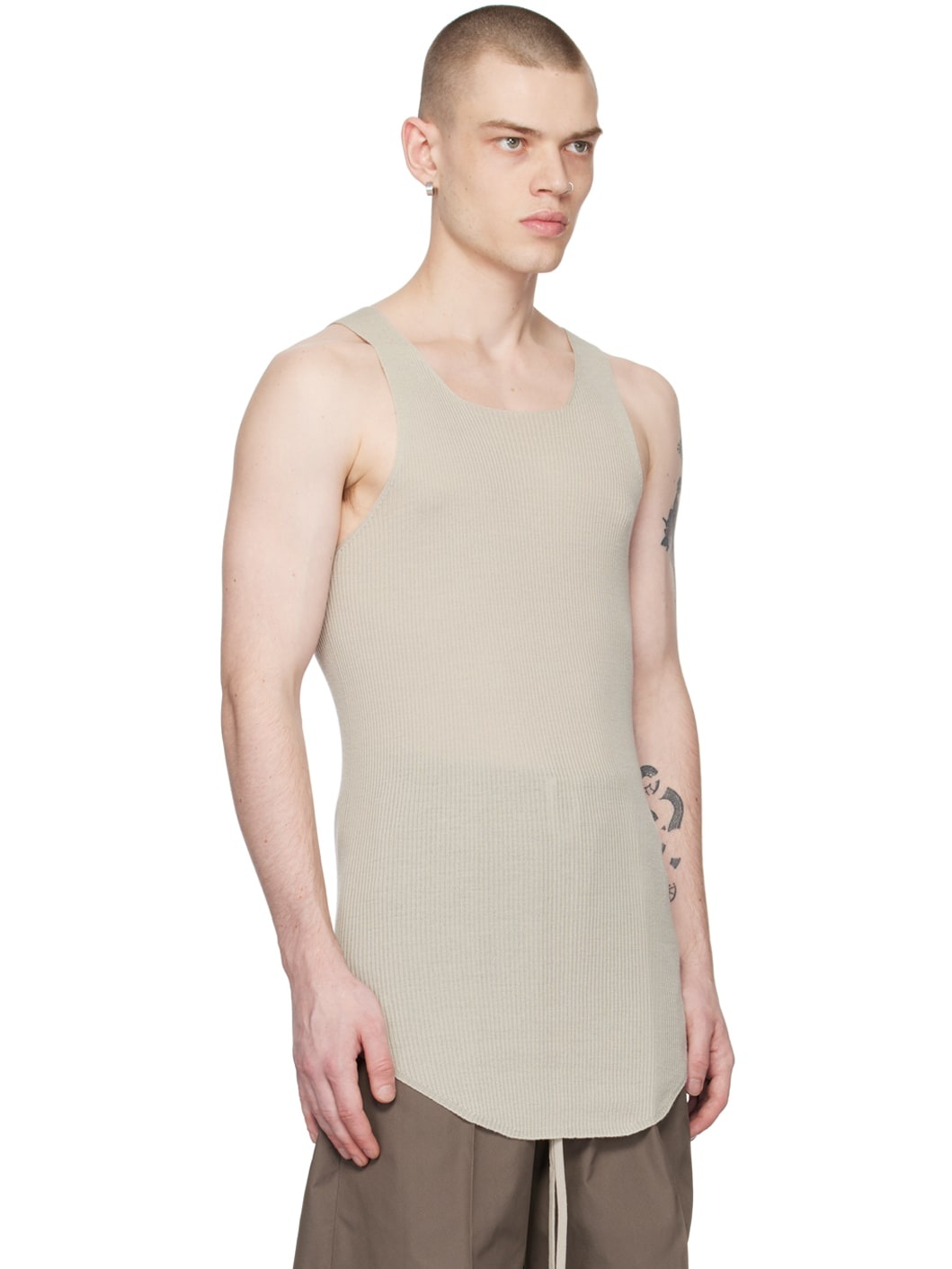 Off-White Ribbed Tank Top - 2