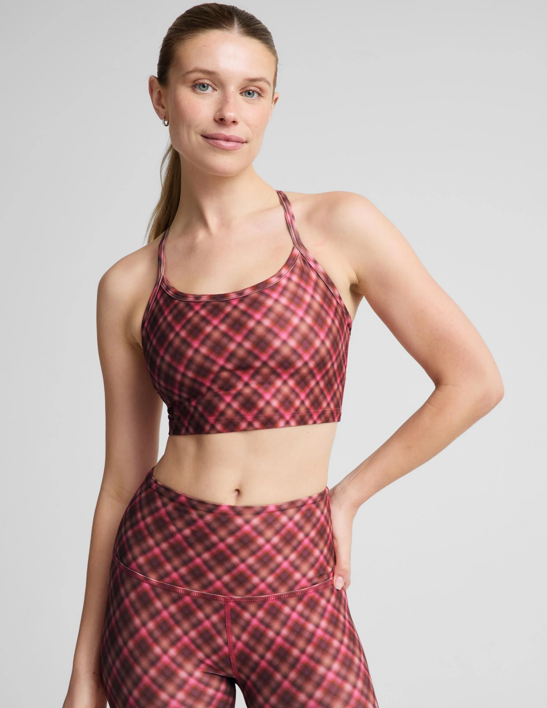 Autumn Argyle SoftMark Slim Racerback High Cropped Tank - 1