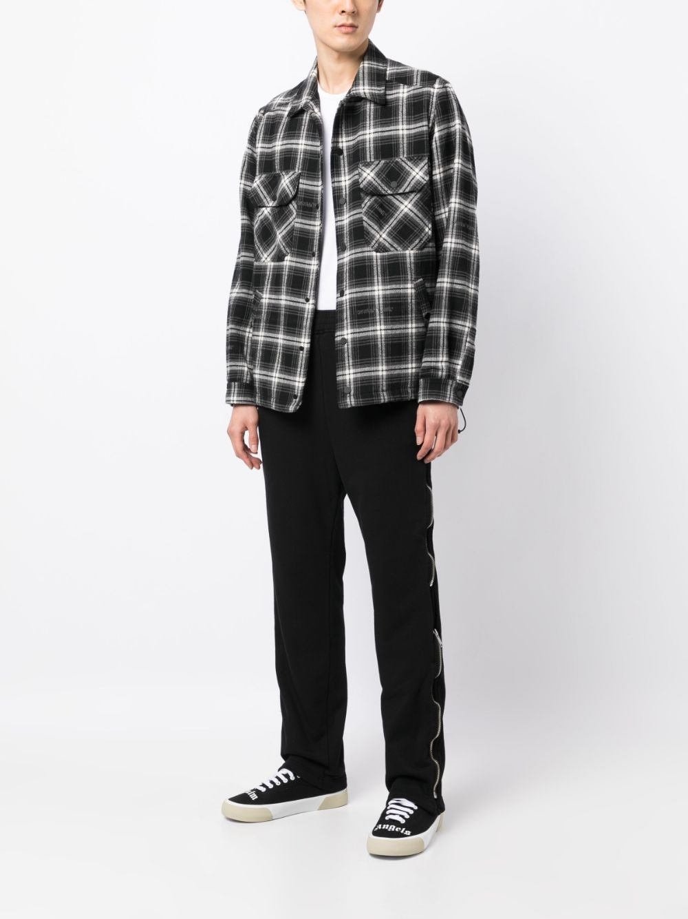 logo-patch straight-leg trousers - 2