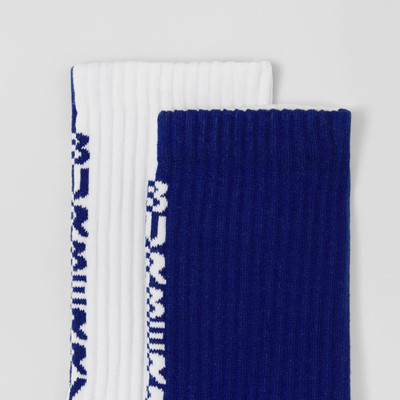 Burberry Logo Intarsia Two-tone Stretch Cotton Socks outlook