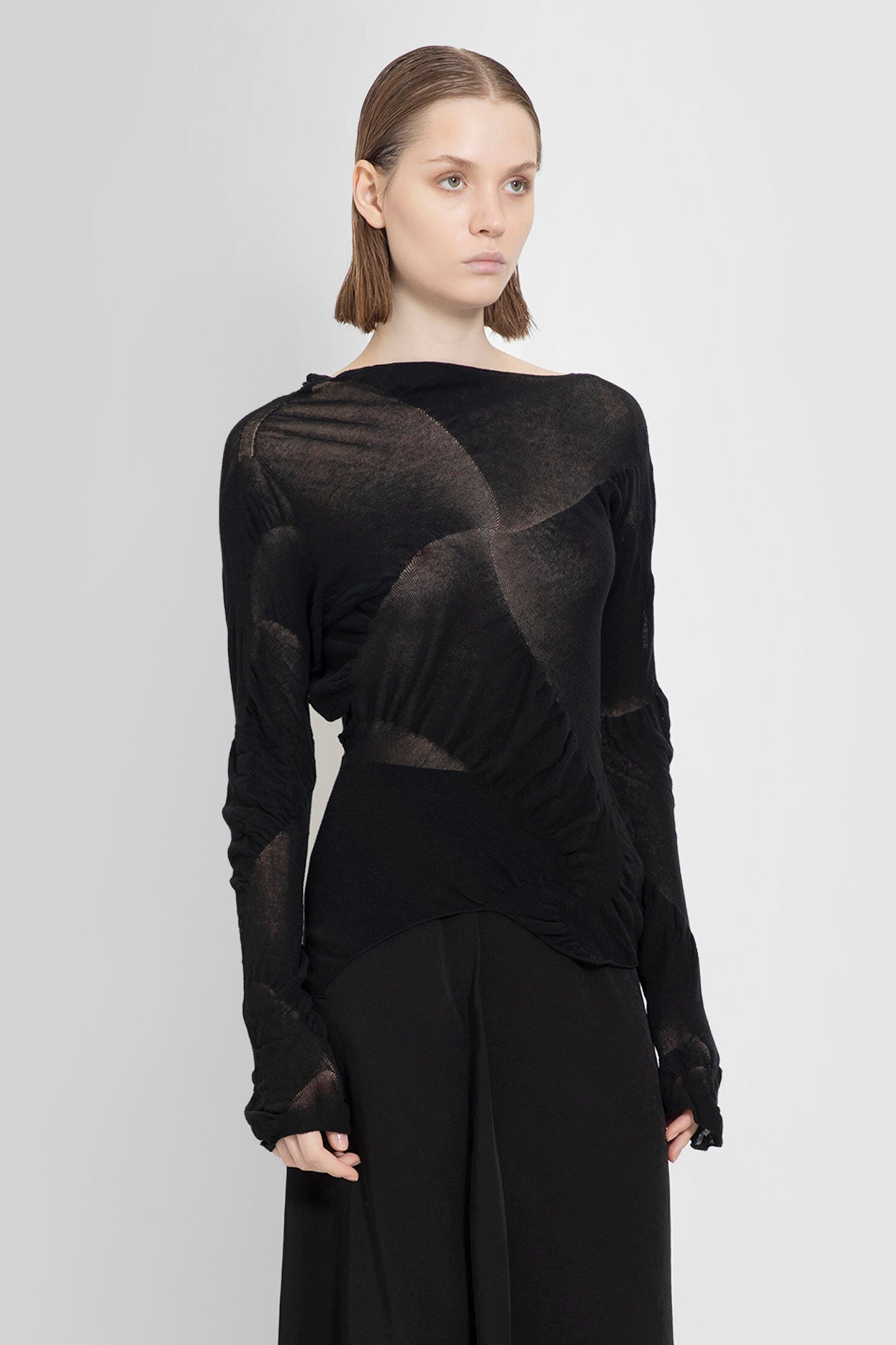 YOHJI YAMAMOTO WOMAN BLACK KNITWEAR - 2