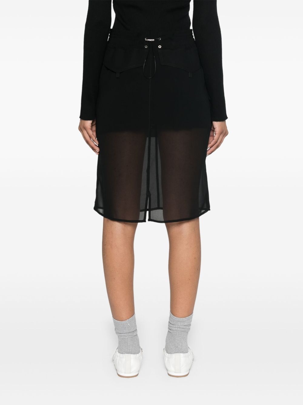 sheer-panels midi skirt - 4