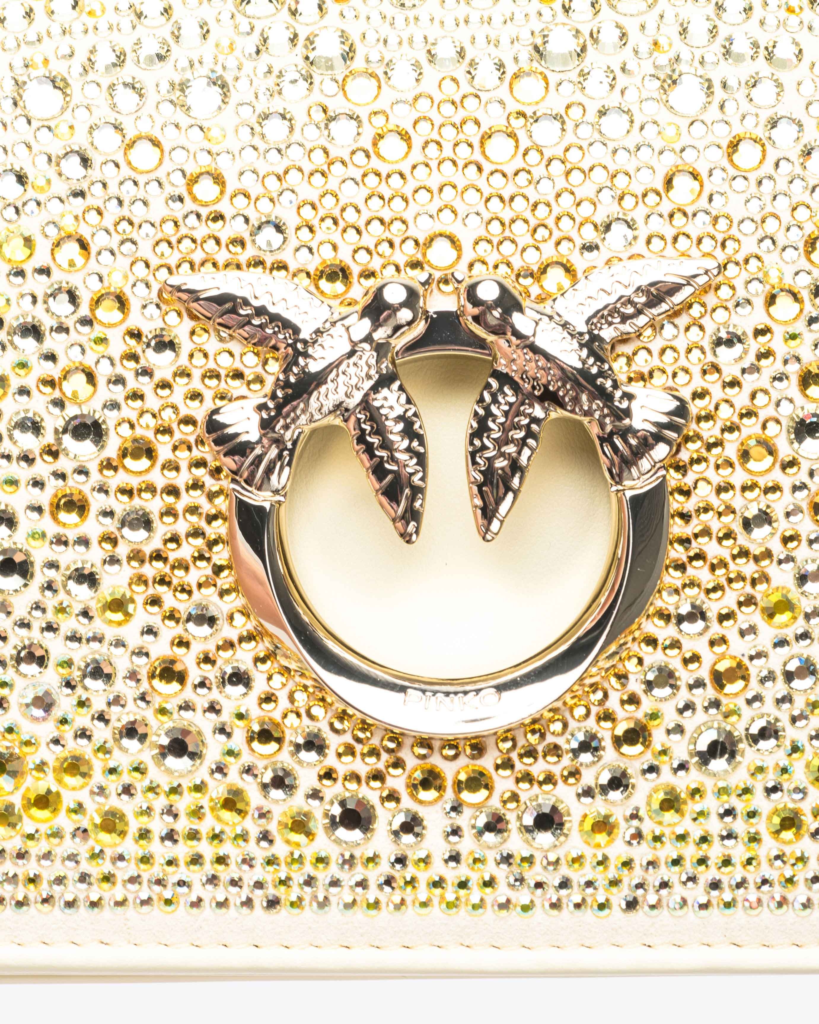 PINKO GALLERIA FULL-RHINESTONE MINI LOVE BAG CLICK - 4