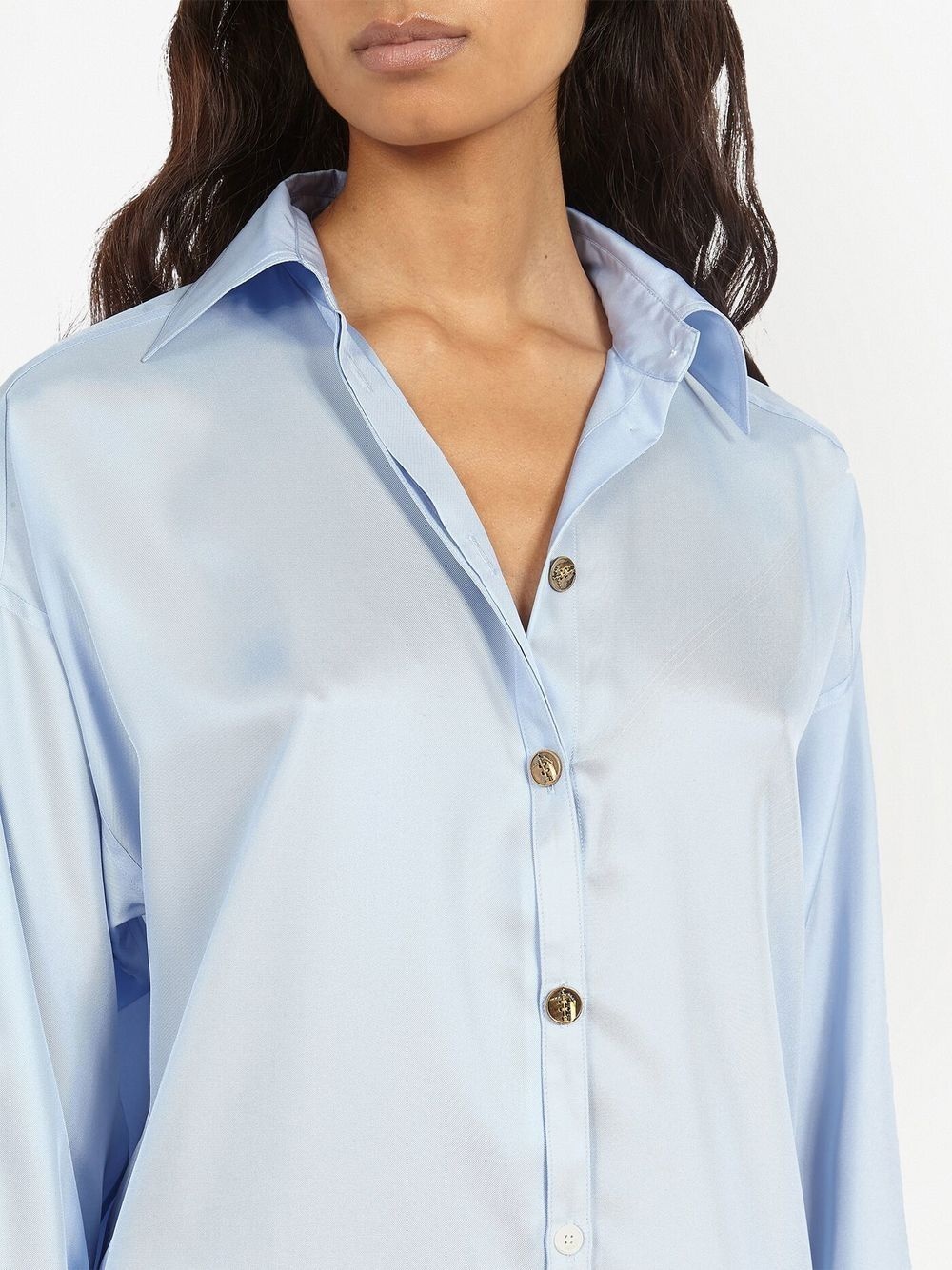 button-front satin shirt - 5