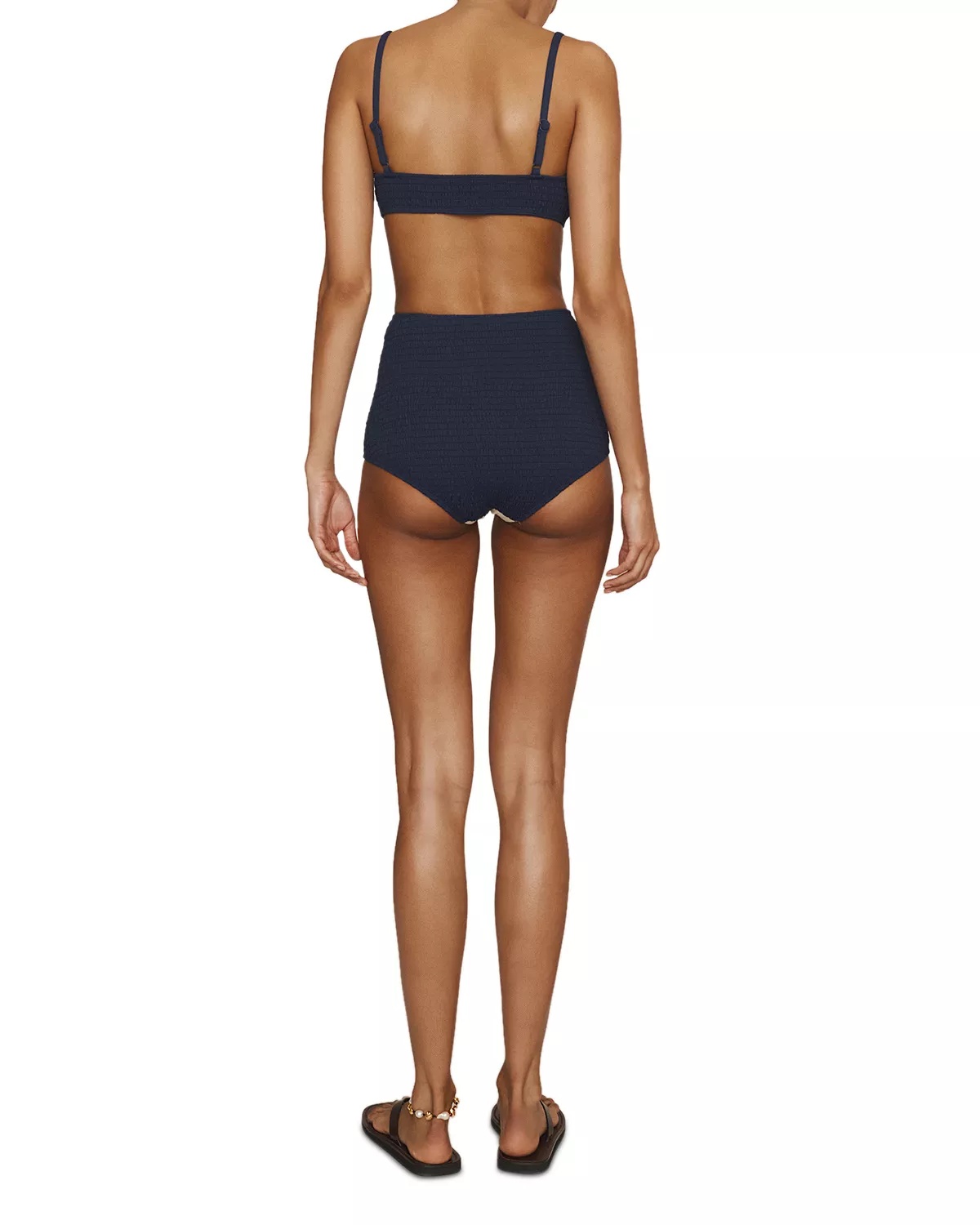 Marine Smocked Boyleg Brief Bikini Bottom - 6