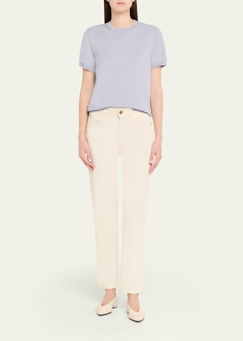 Loro Piana Ice Wish Short-Sleeve Crewneck Sweater outlook