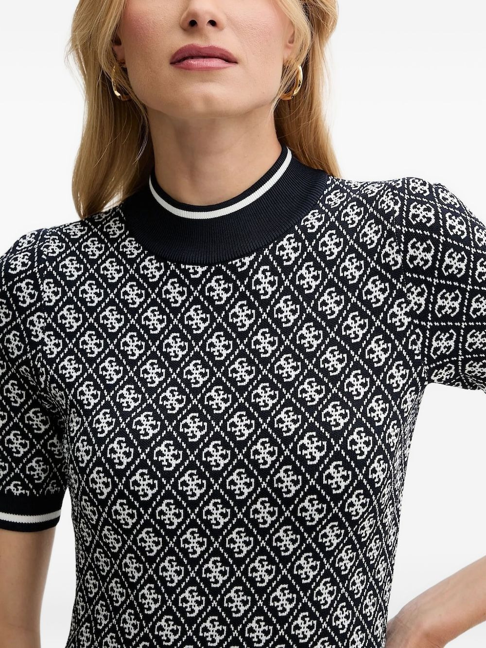 patterned short-sleeve mini dress - 3
