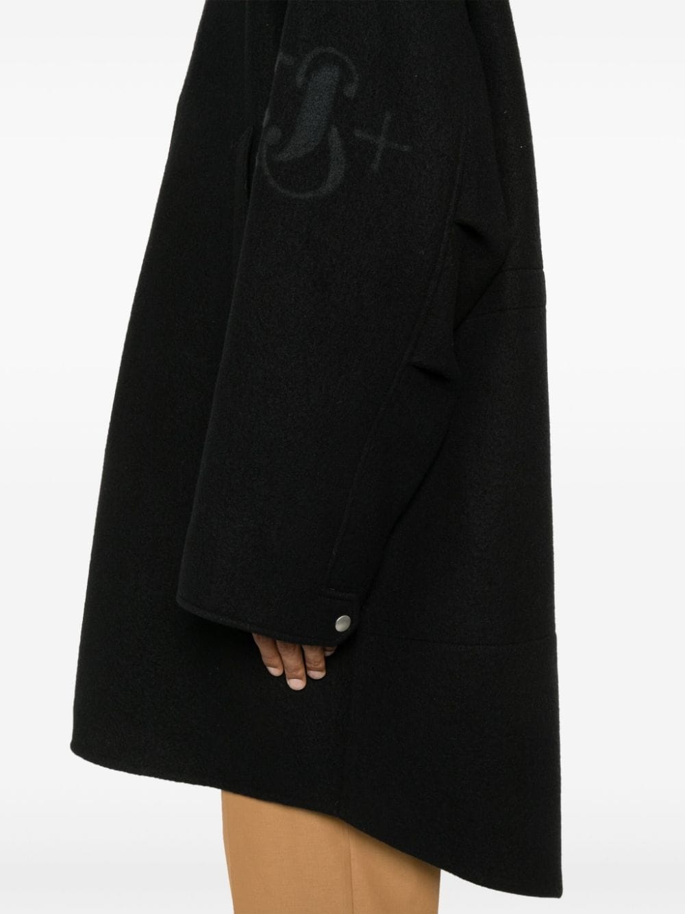 + logo-jacquard coat - 5