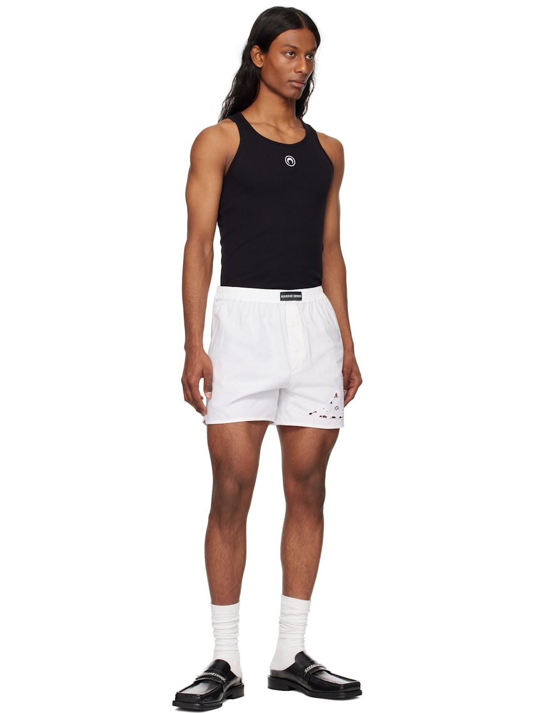 White Regenerated Household Linen Shorts - 4