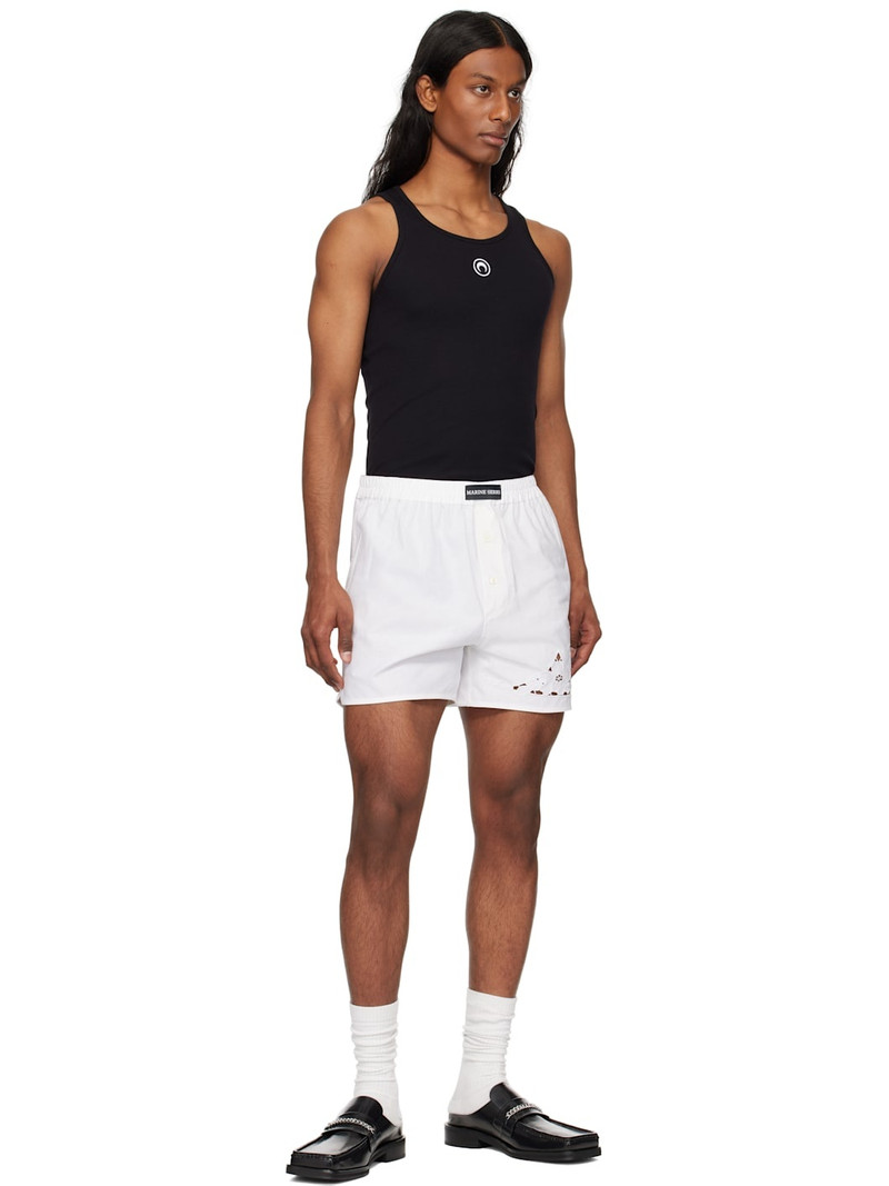 Marine Serre White Regenerated Household Linen Shorts outlook