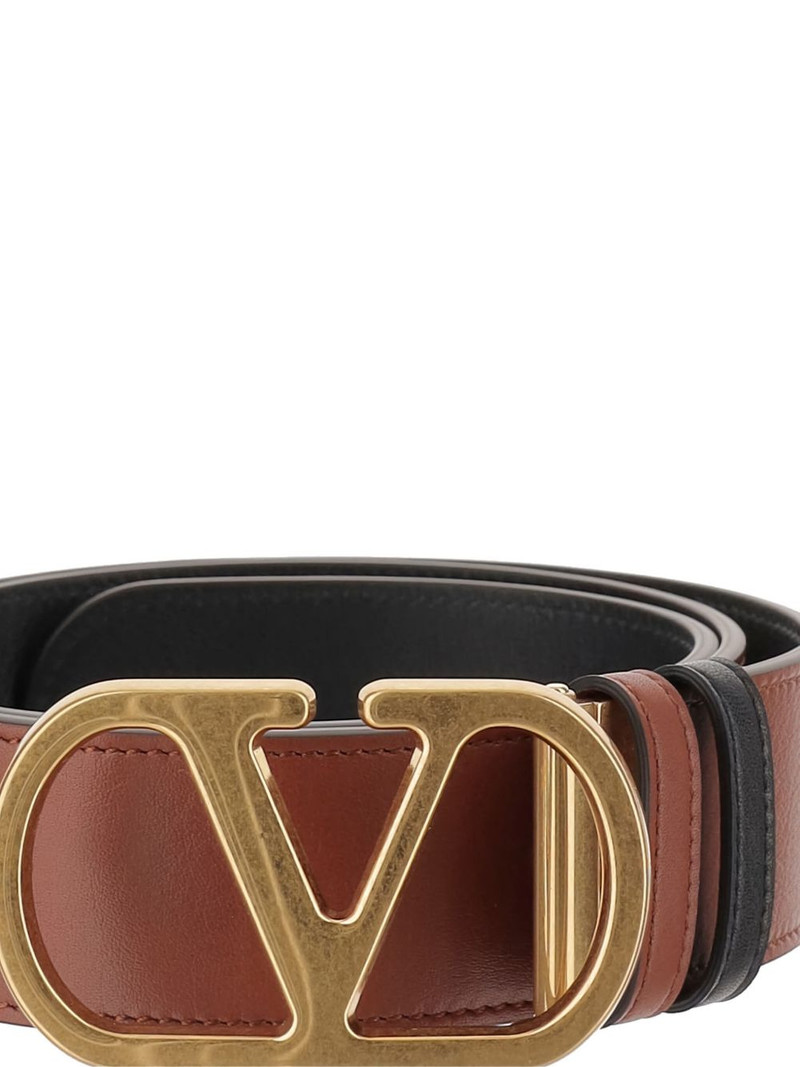 V-logo signature reversible leather belt 3