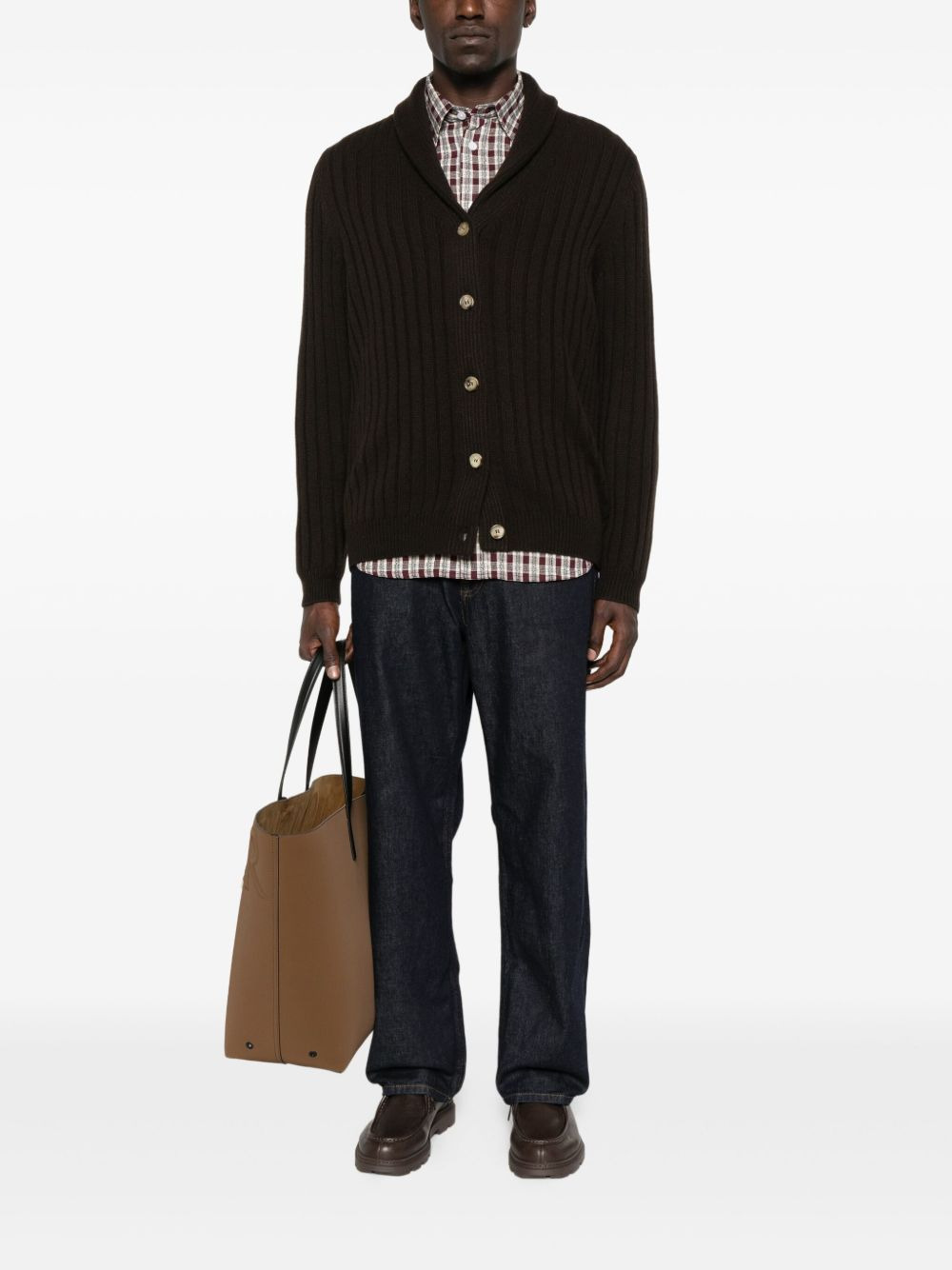 Mr Denver ribbed shawl-collar cardigan - 2