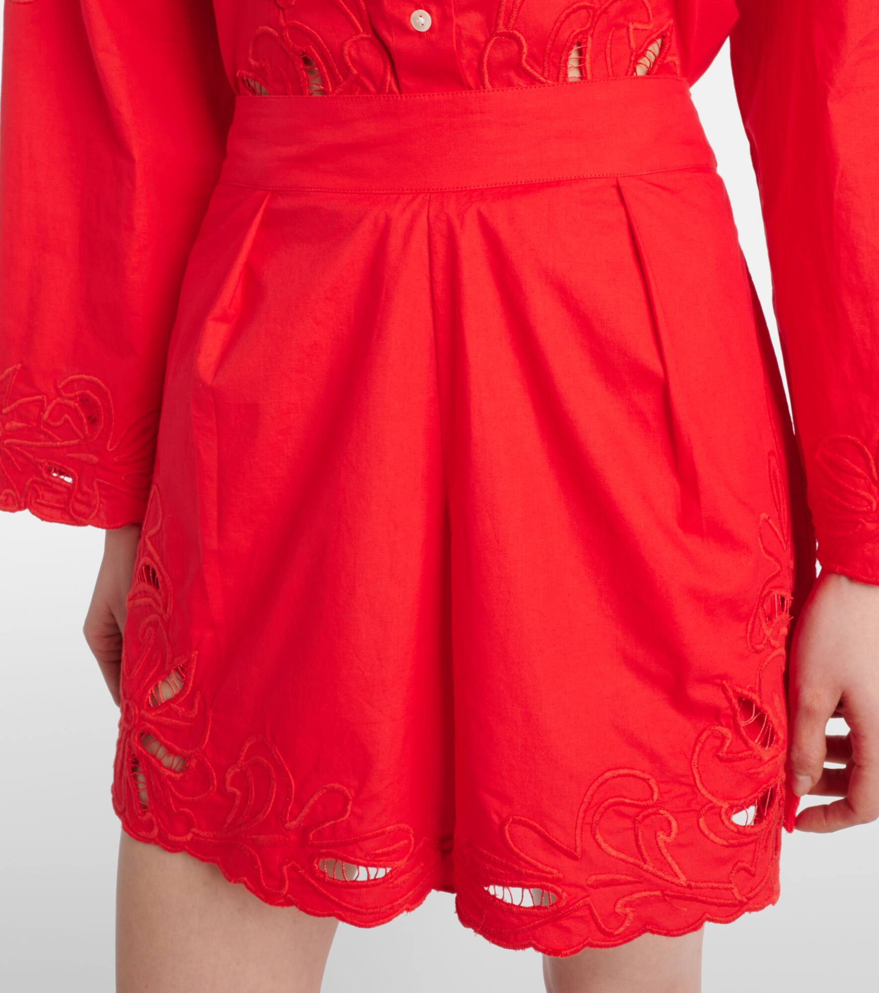 Embroidered cotton shorts - 4