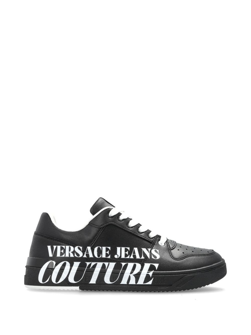 logo-print leather sneakers 1