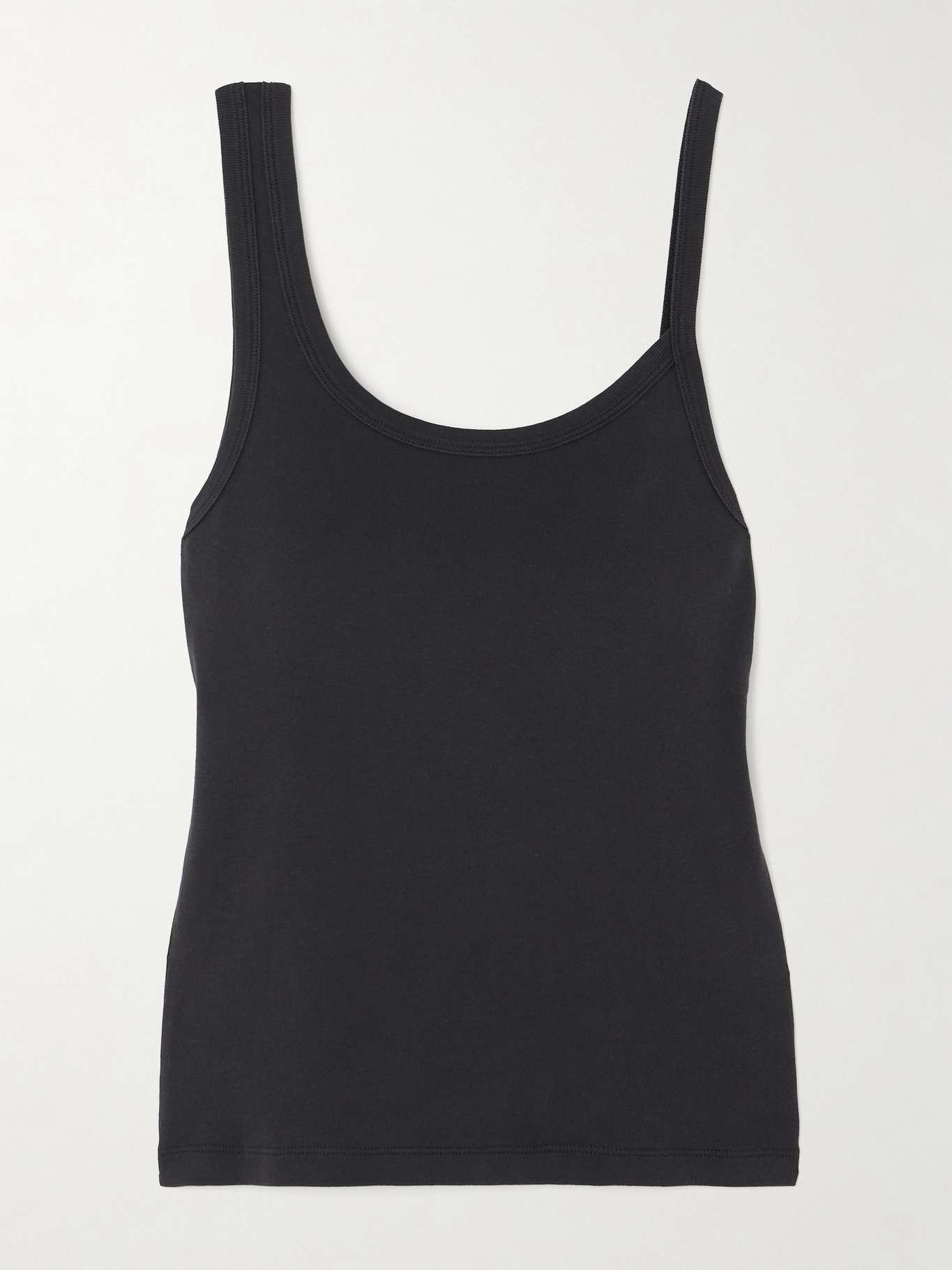 Asymmetric ribbed organic cotton-jersey tank - 1