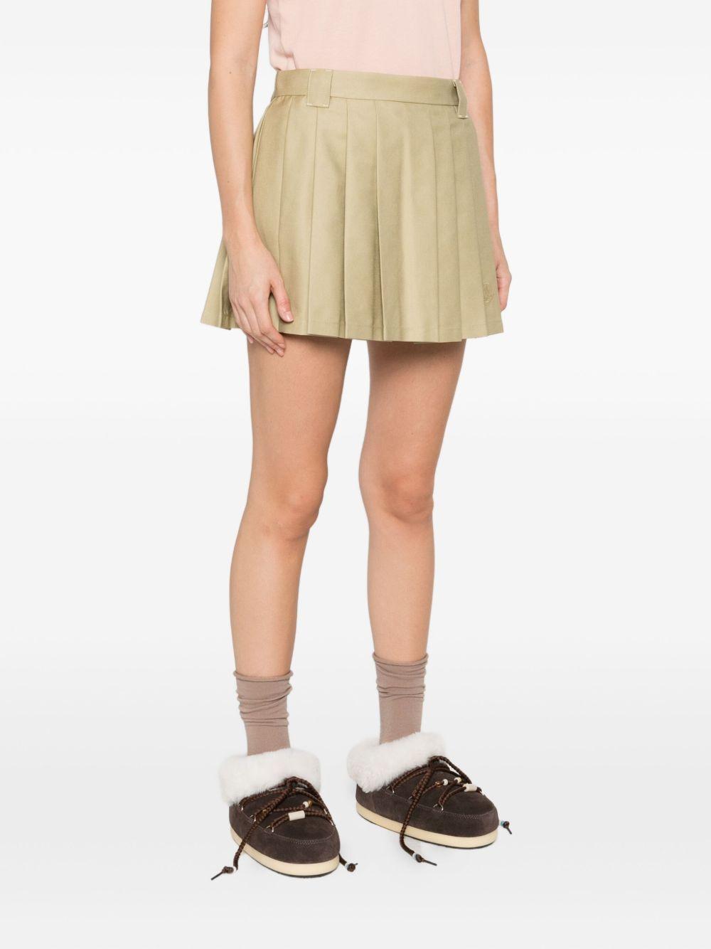 pleated logo mini skirt - 3