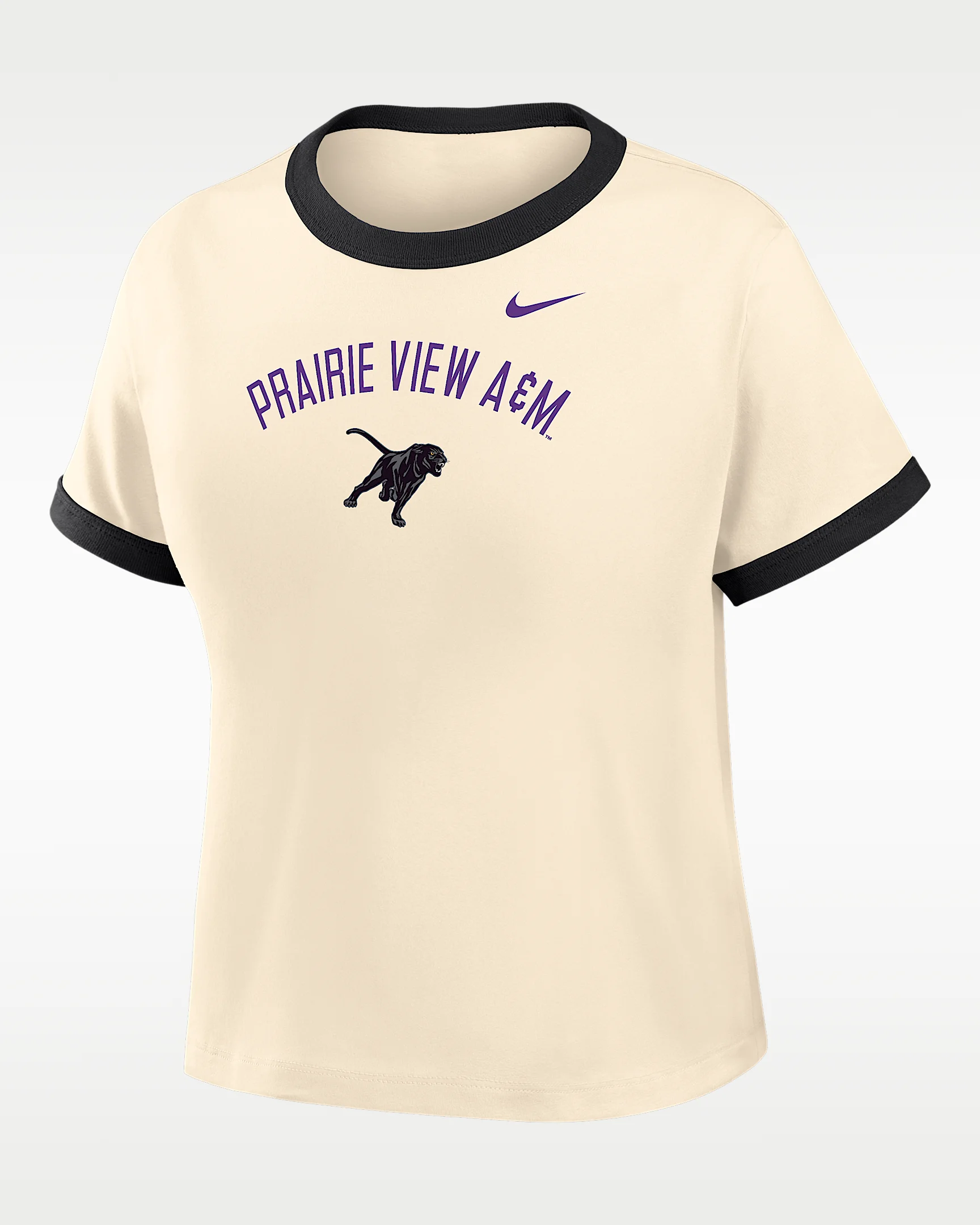 Nike College (Prairie View A&M University) Women's Cropped Ringer T-Shirt - 1