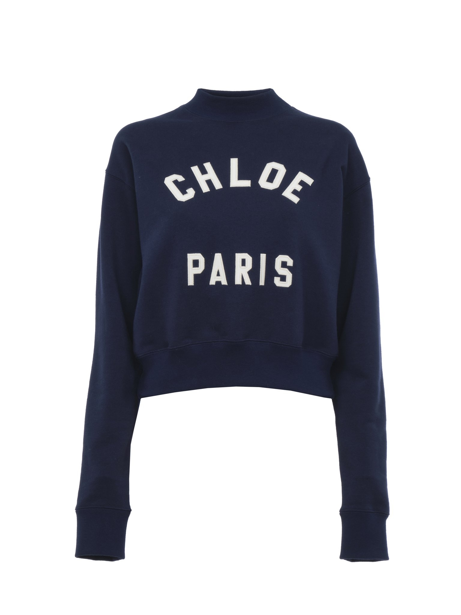 MOCK-NECK LOGO SWEATER IN COTTON FLEECE - 1