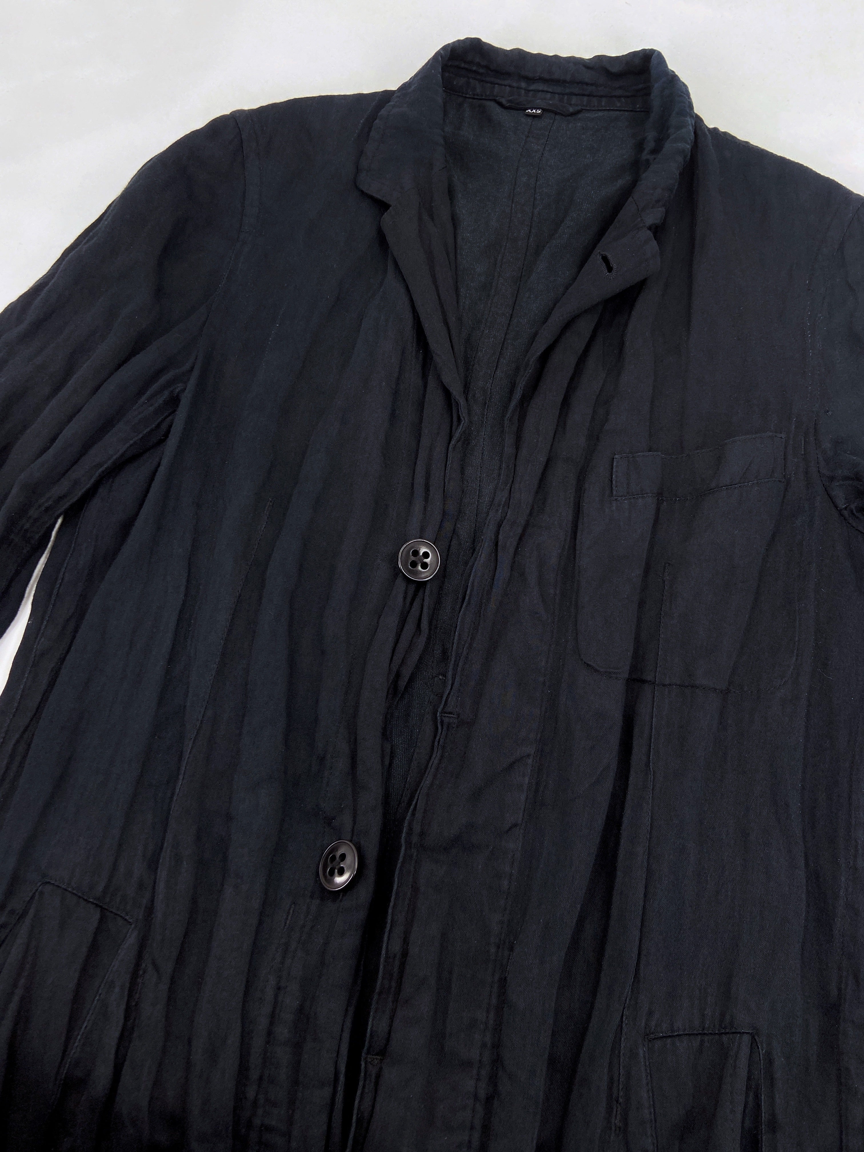 Ann Demeulemeester Spring 2006 Men’s Navy Wrinkled Coat XXS - 9