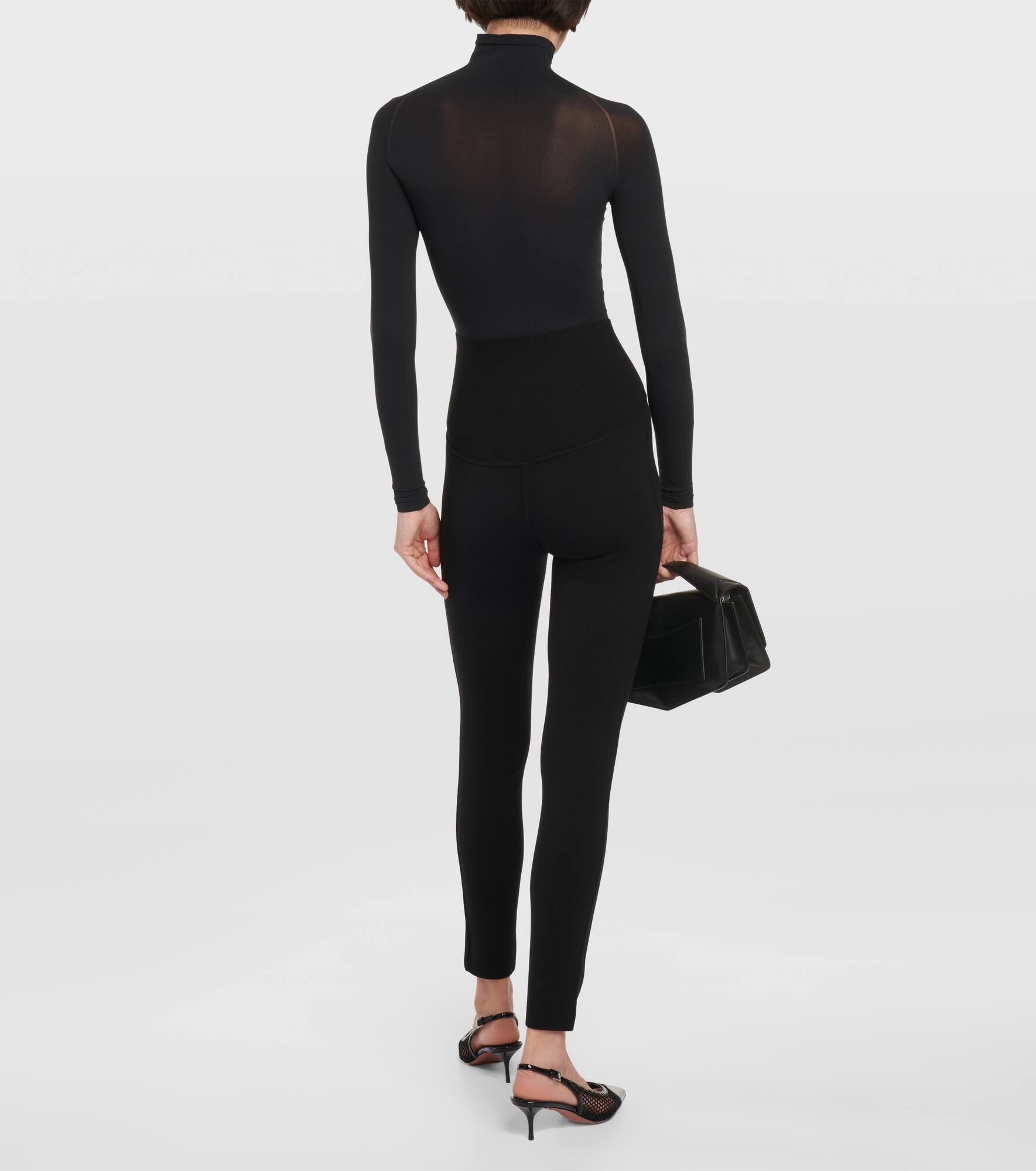 High-rise wool-blend leggings - 3