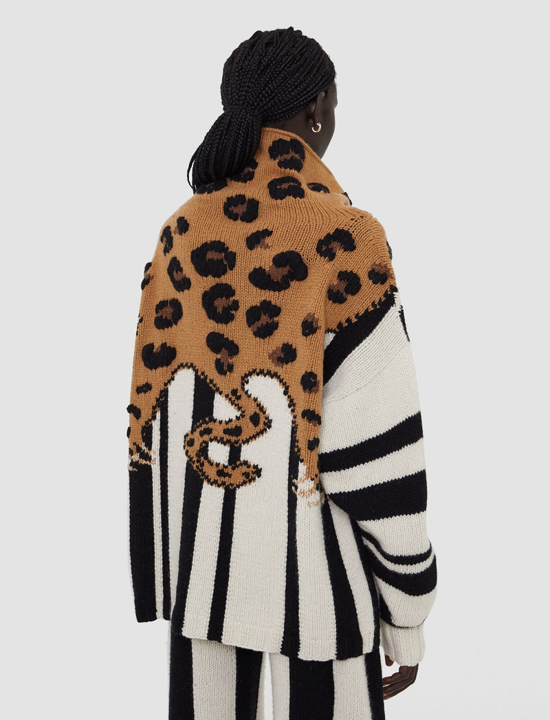 Leopard Knit High Neck Jumper 4