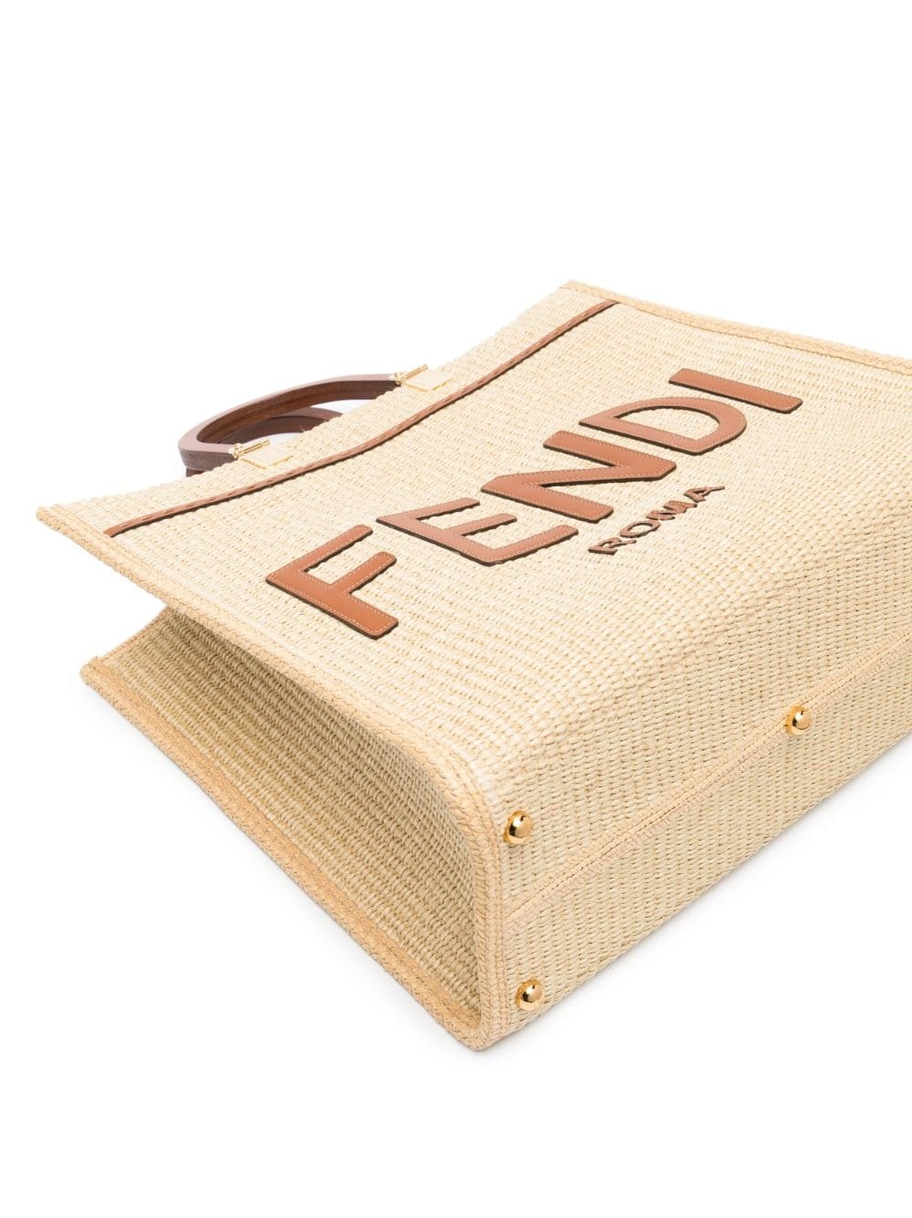 medium Sunshine raffia tote bag - 5