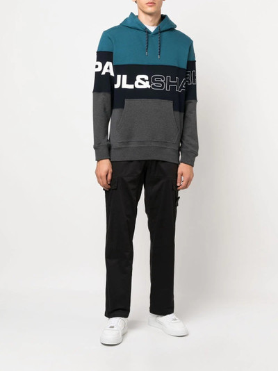 Paul & Shark logo-print colour-block hoodie outlook