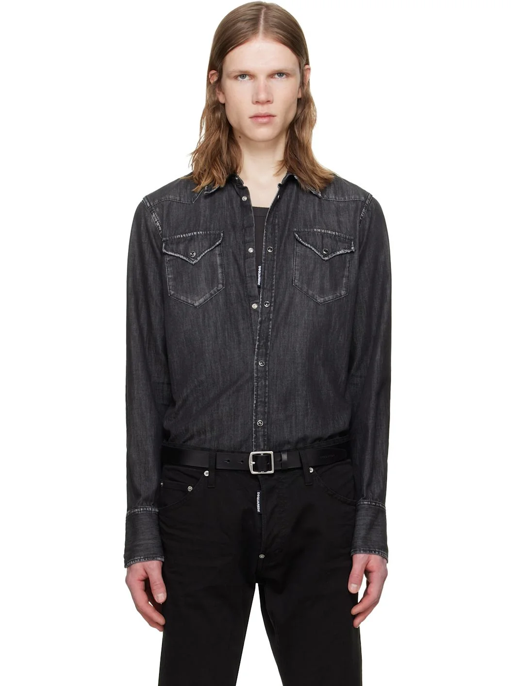 Black Western Denim Shirt - 1