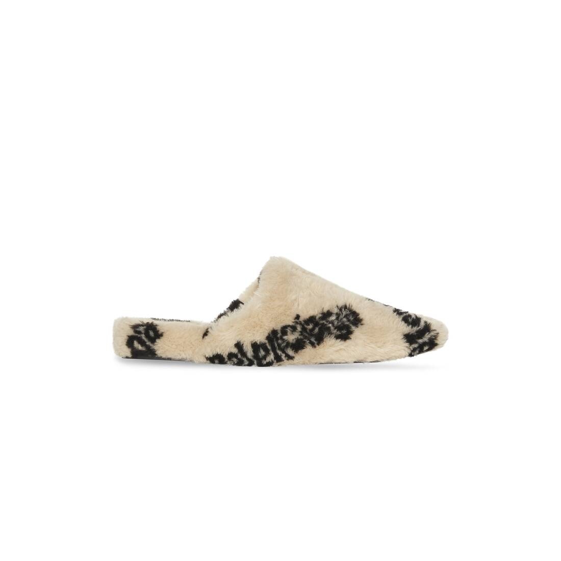 Women's Teddy Mule Allover Logo in Beige - 1