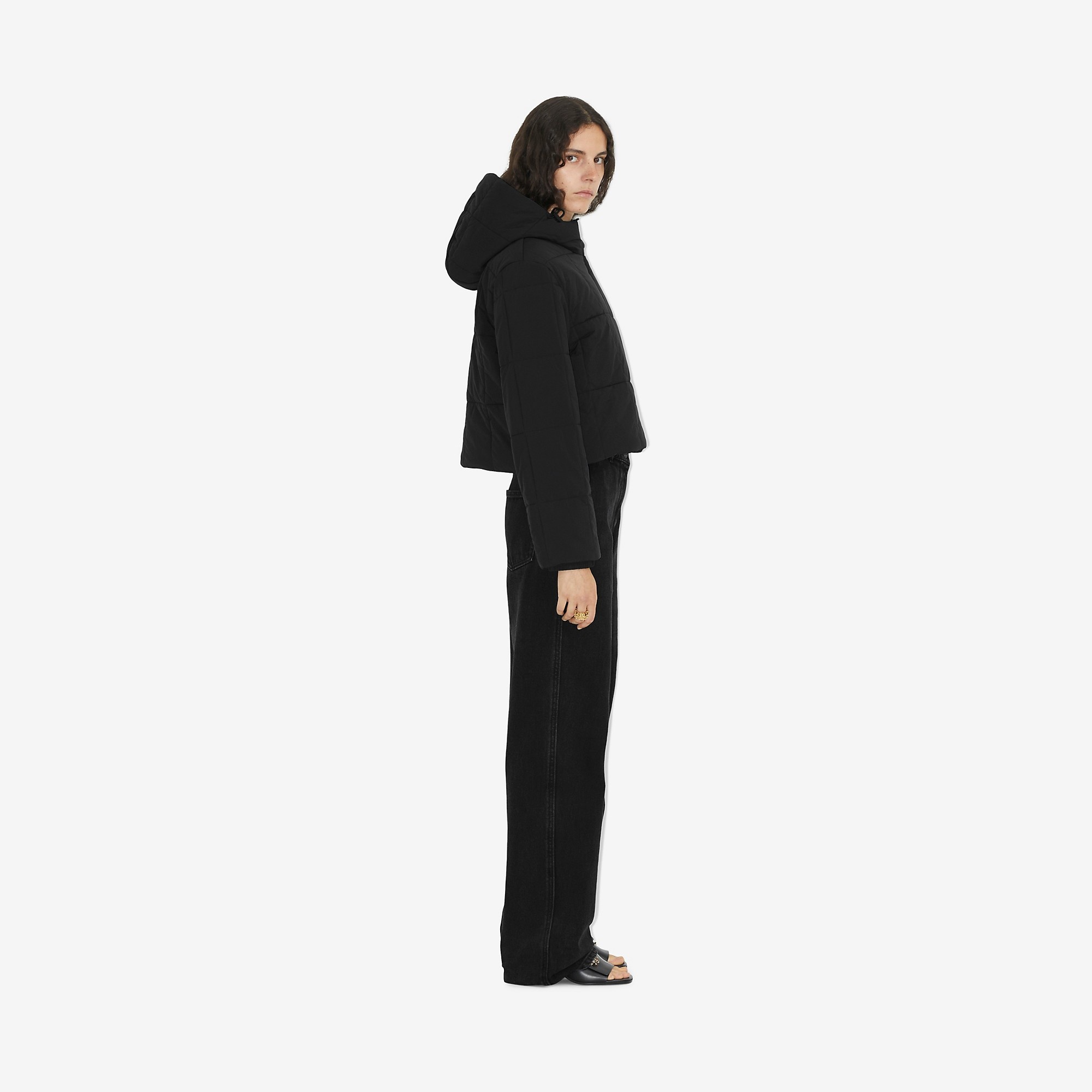 Cropped Nylon Quilted Jacket - 3