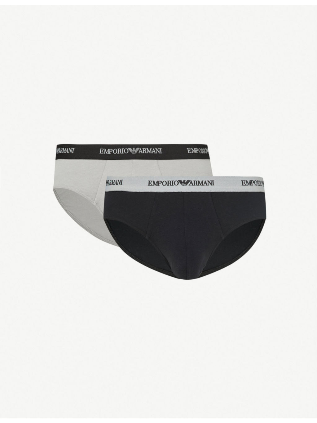 Pack of two slim-fit stretch-cotton briefs - 1