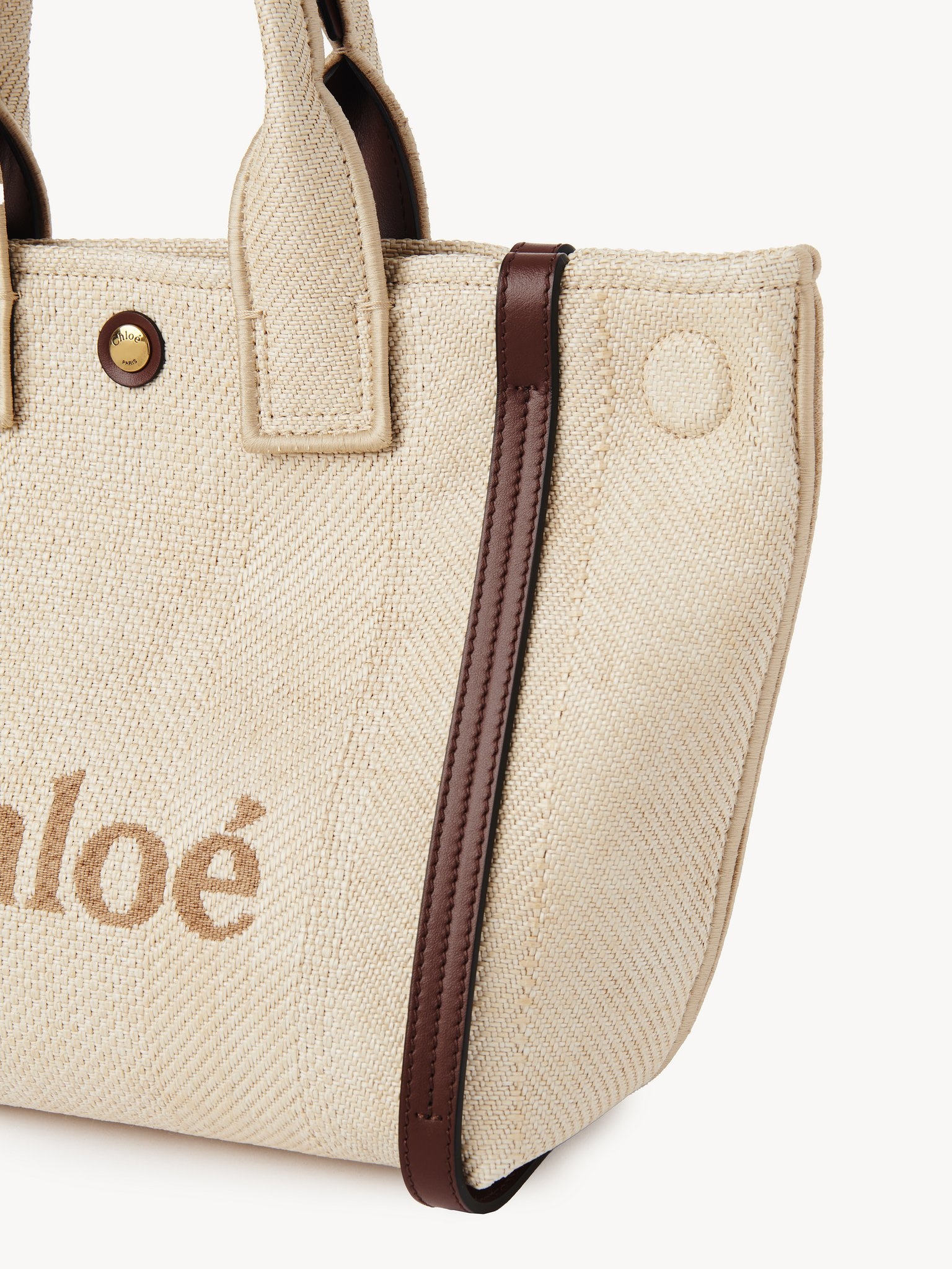 SMALL CHLOÉ CARRY TOTE BAG IN RAFFIA-EFFECT FIBERS - 6