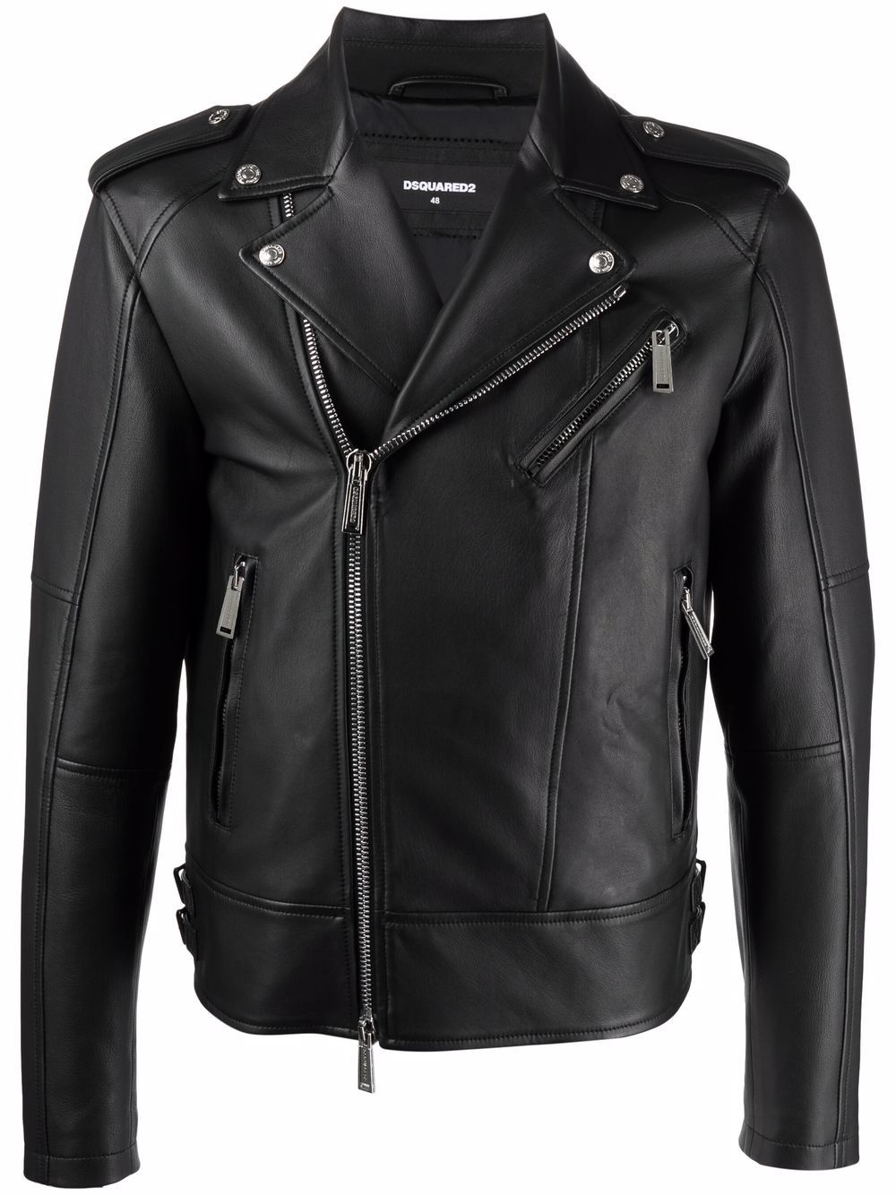 leather biker jacket - 1