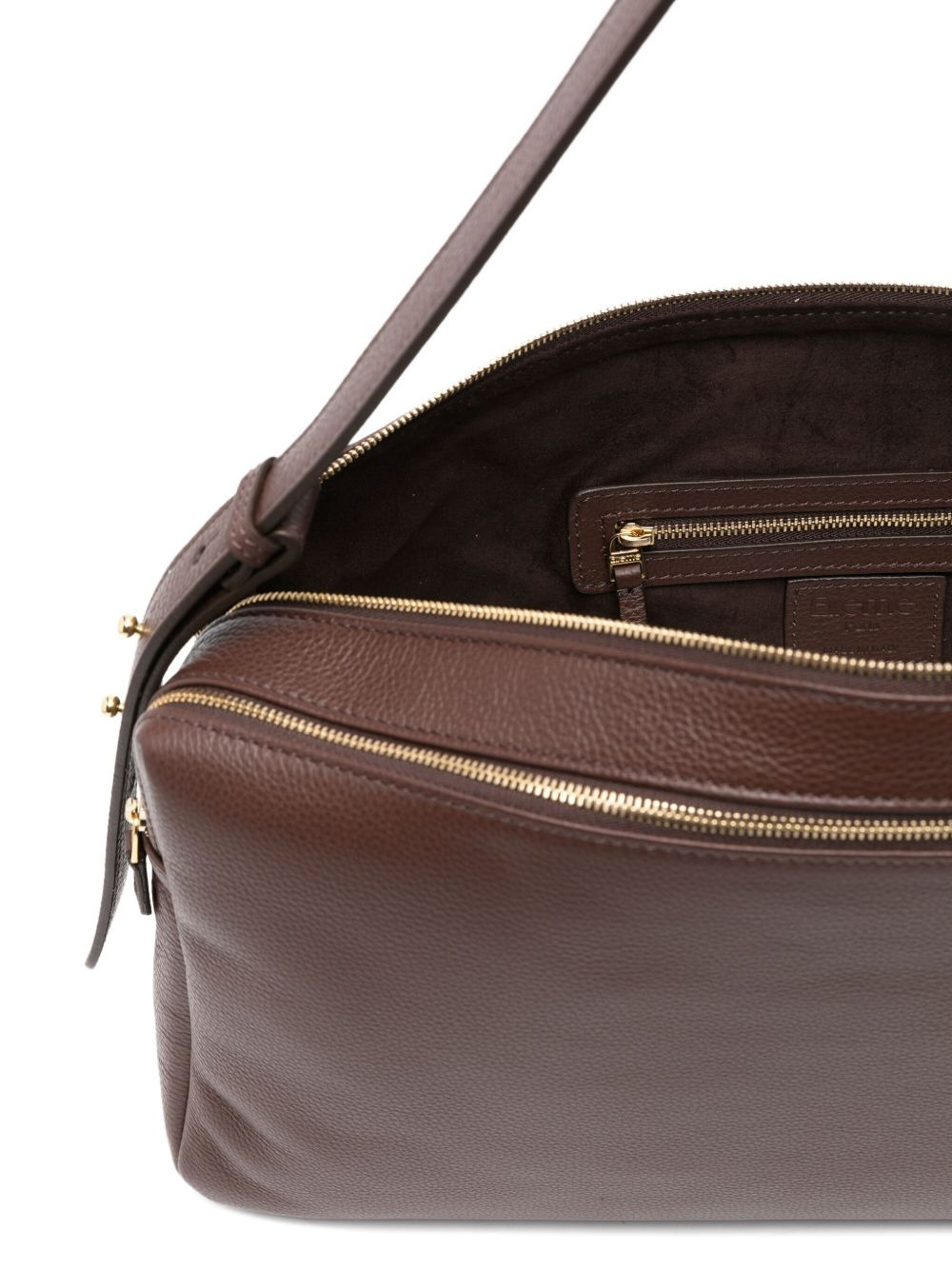 large Trousse pebbled-leather zip-fastening shoulder bag - 5