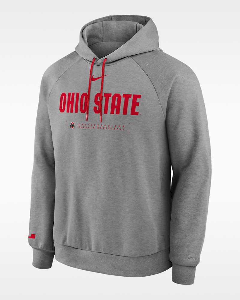 Ohio State Courtside Basketball Practice Men's Nike Dri-FIT Pullover Hoodie 1