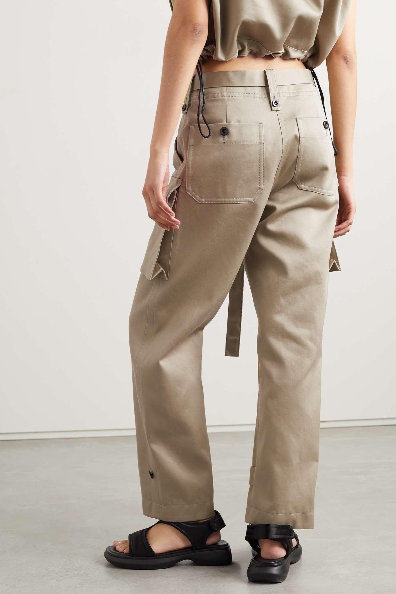Twill tapered cargo pants
