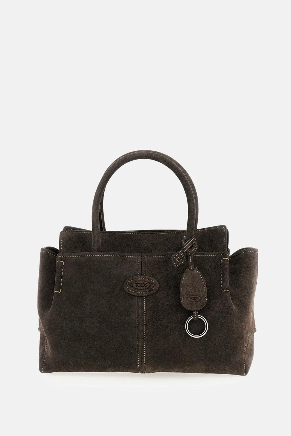 Small suede leather shopping bag - 1