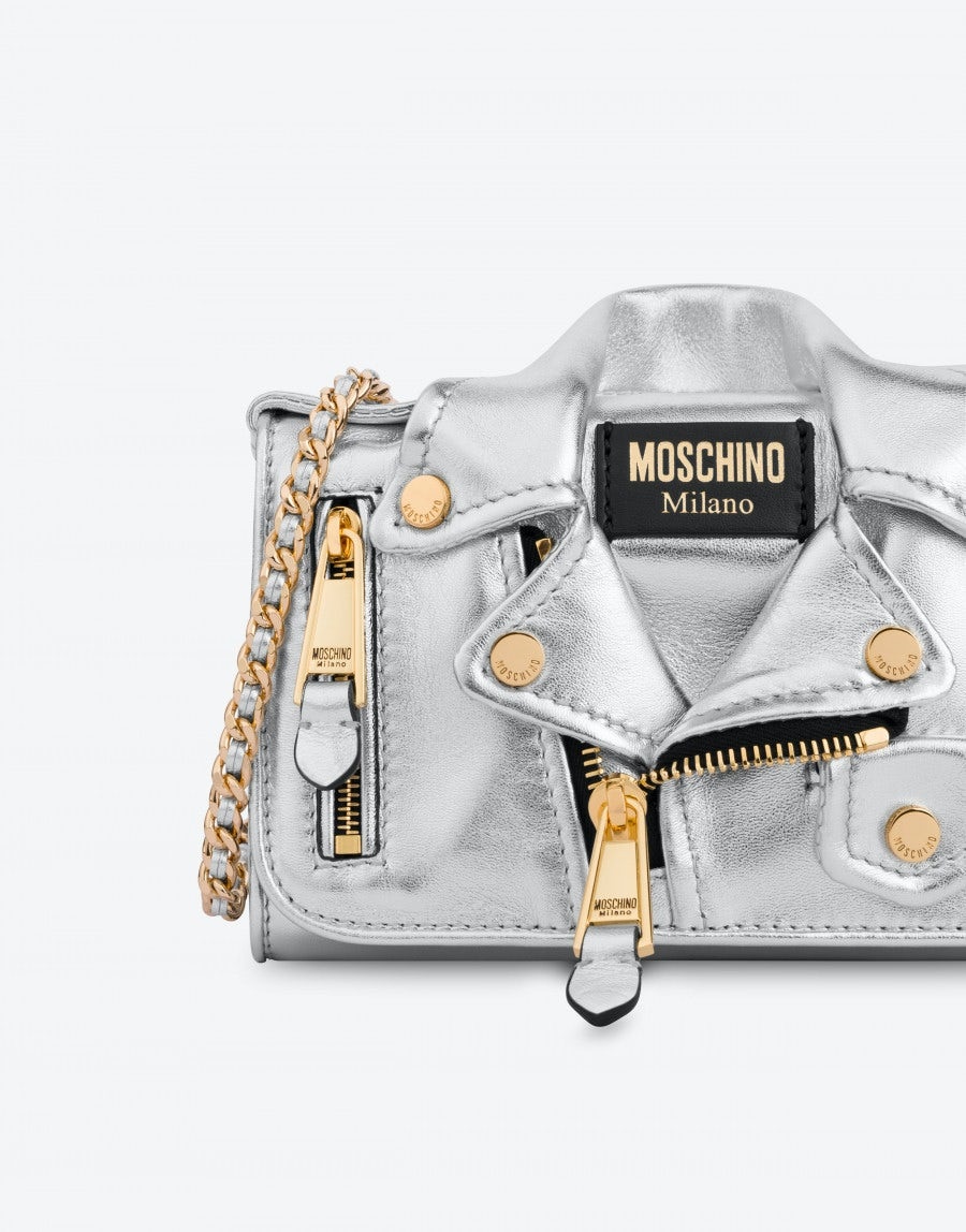 LAMINATED NAPPA LEATHER MINI BIKER BAG - 4