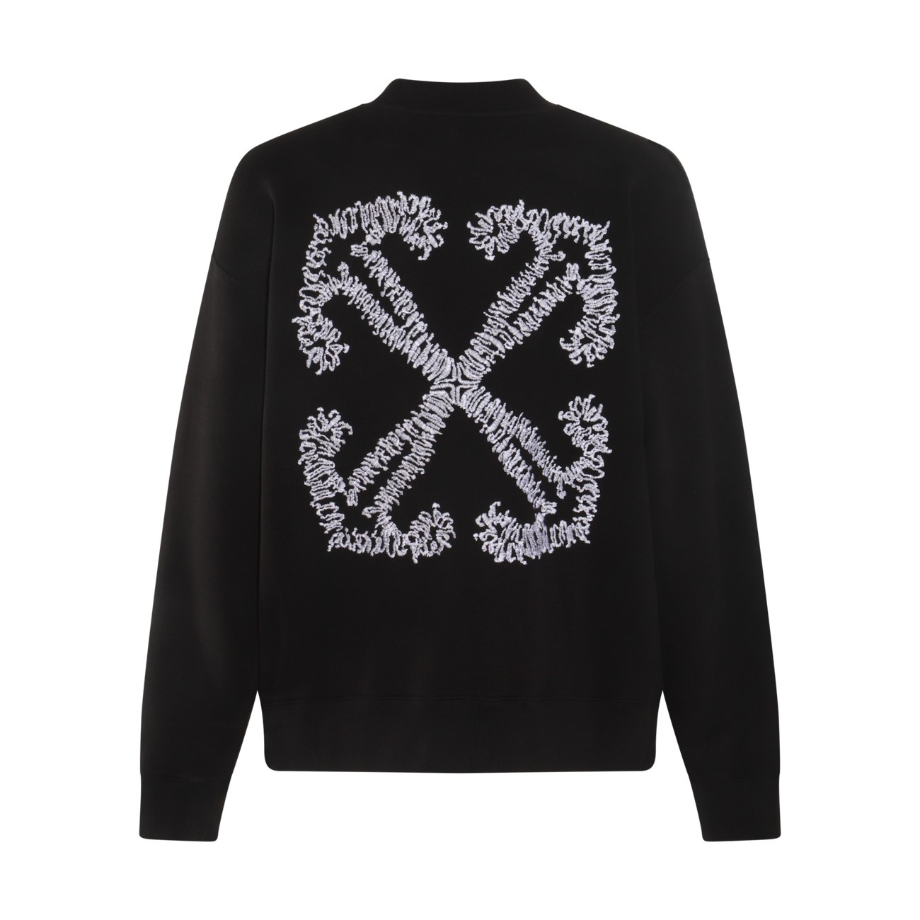 black and white cotton embroidered arrow sweatshirt - 2