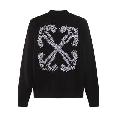 Off-White black and white cotton embroidered arrow sweatshirt outlook