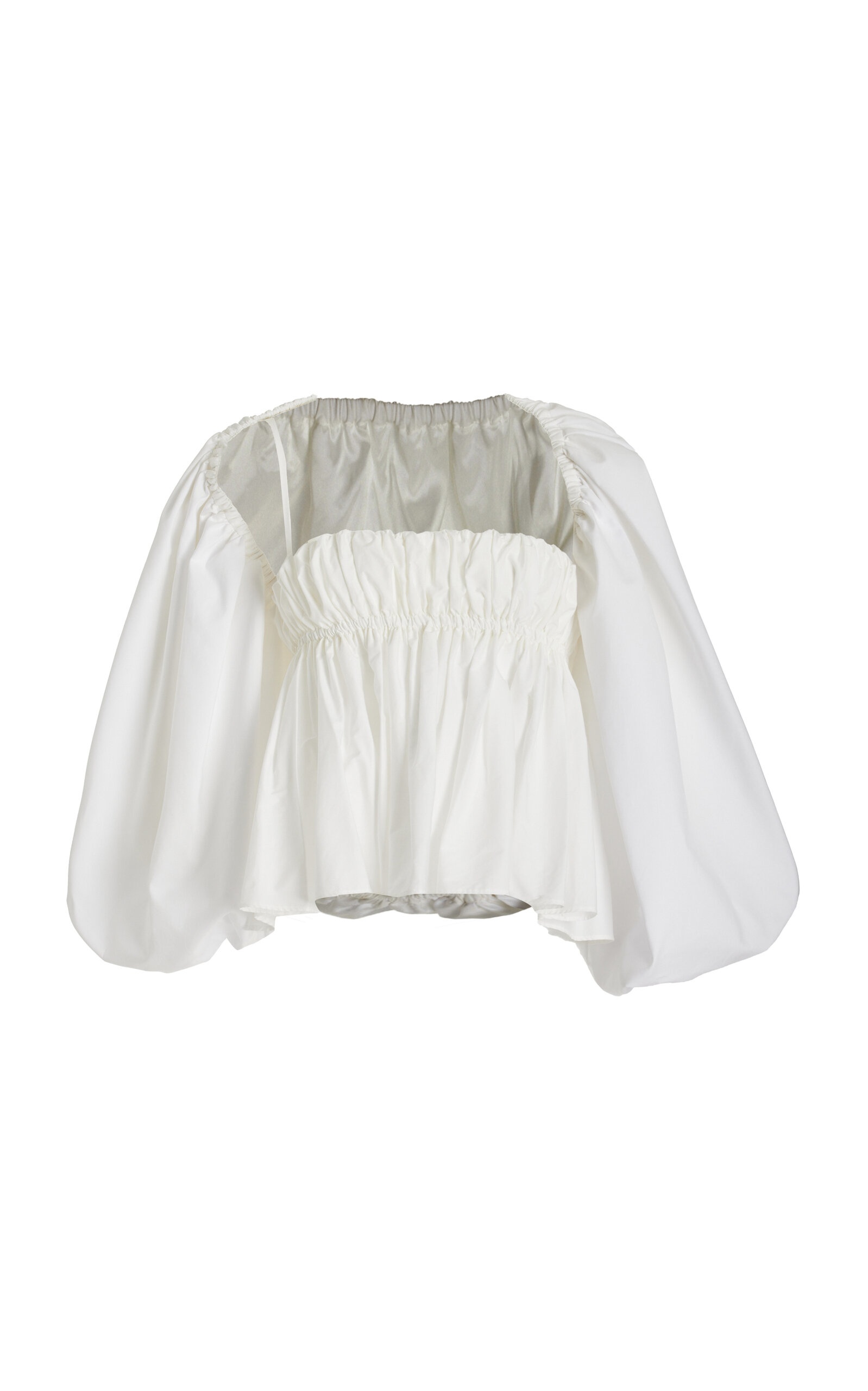 Momoko Pleated Cotton-Blend Top white - 1