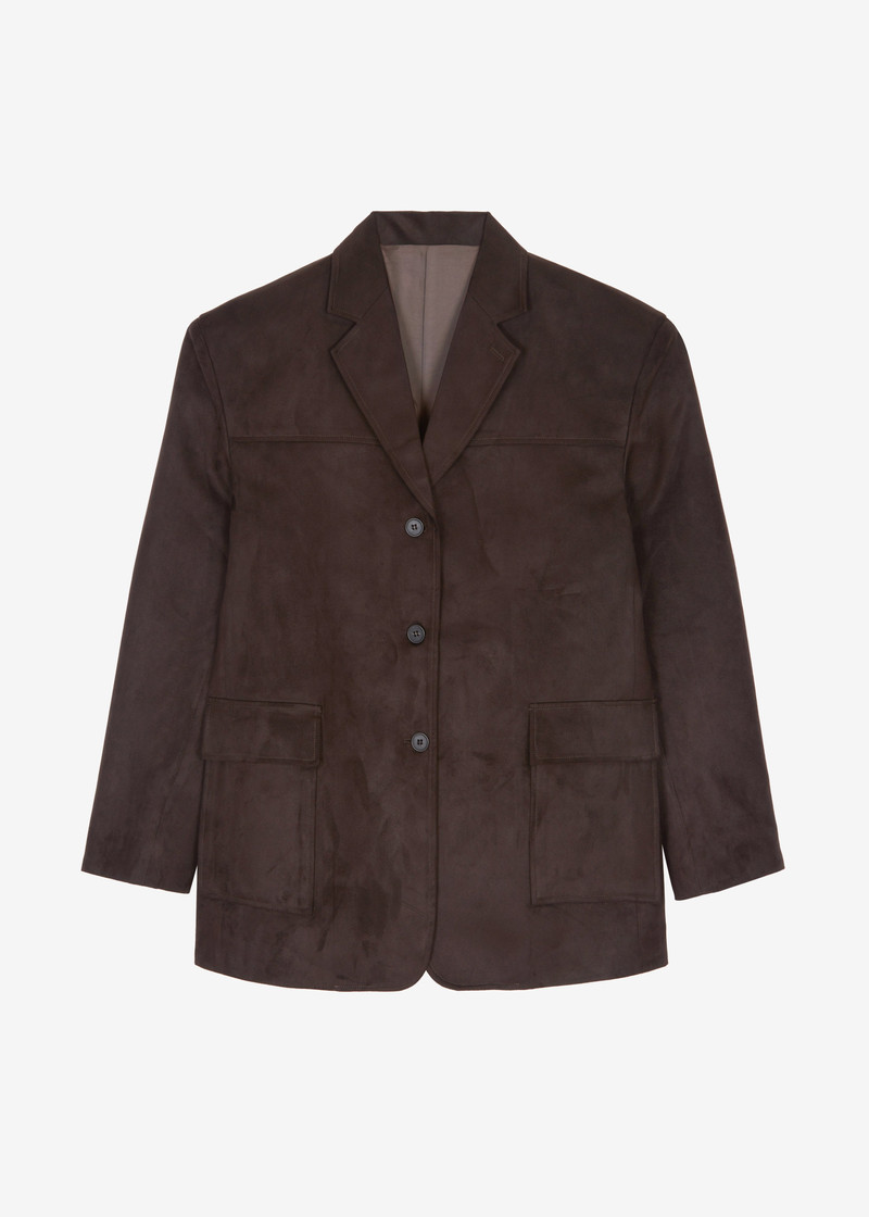 Merida Faux Suede Blazer - Brown 1