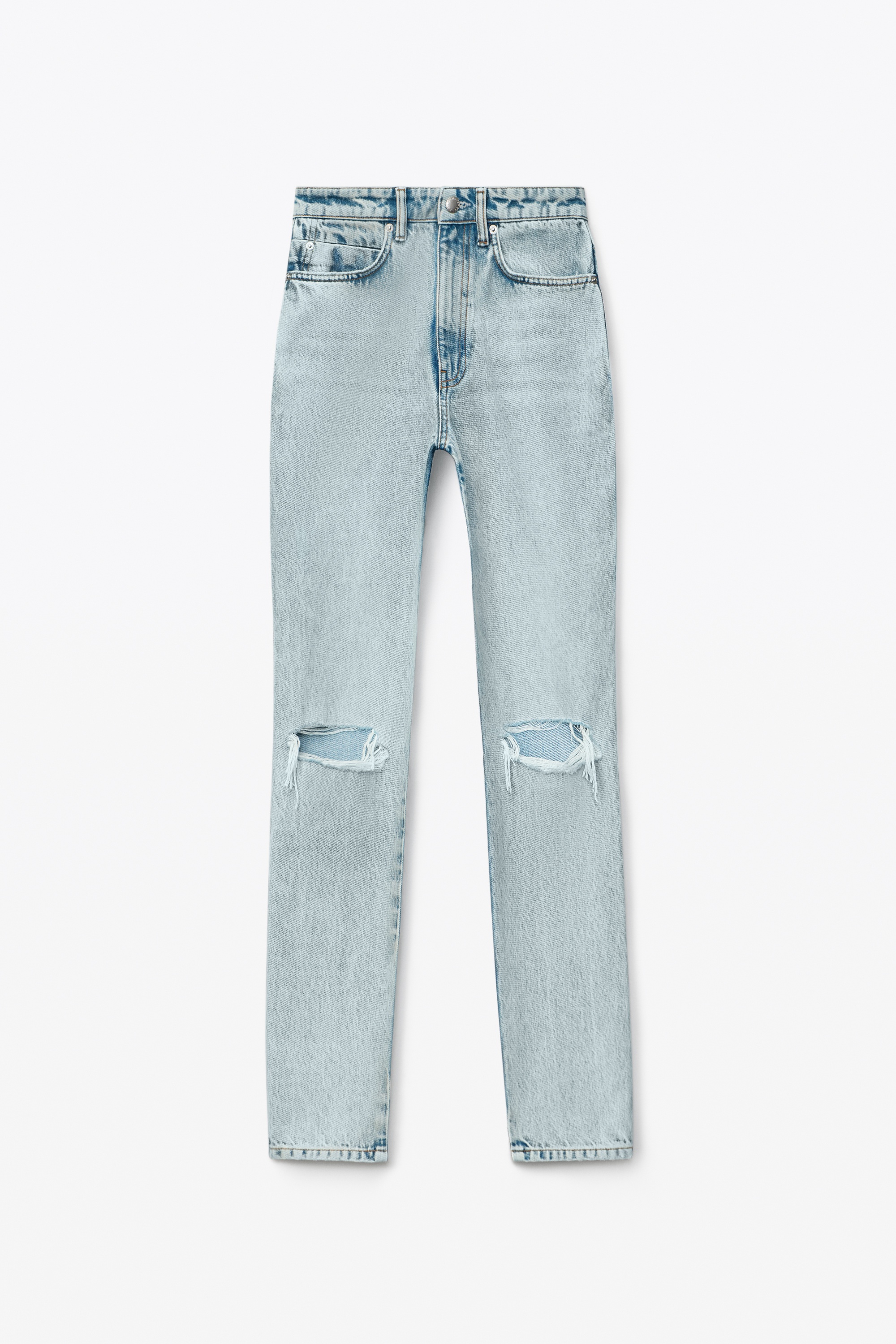 STOVEPIPE JEAN IN PEBBLE BLEACH DENIM - 1