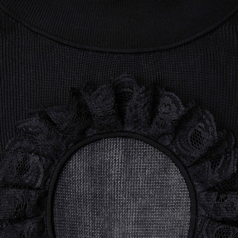 Black Knit Cut Out Bodysuit 5