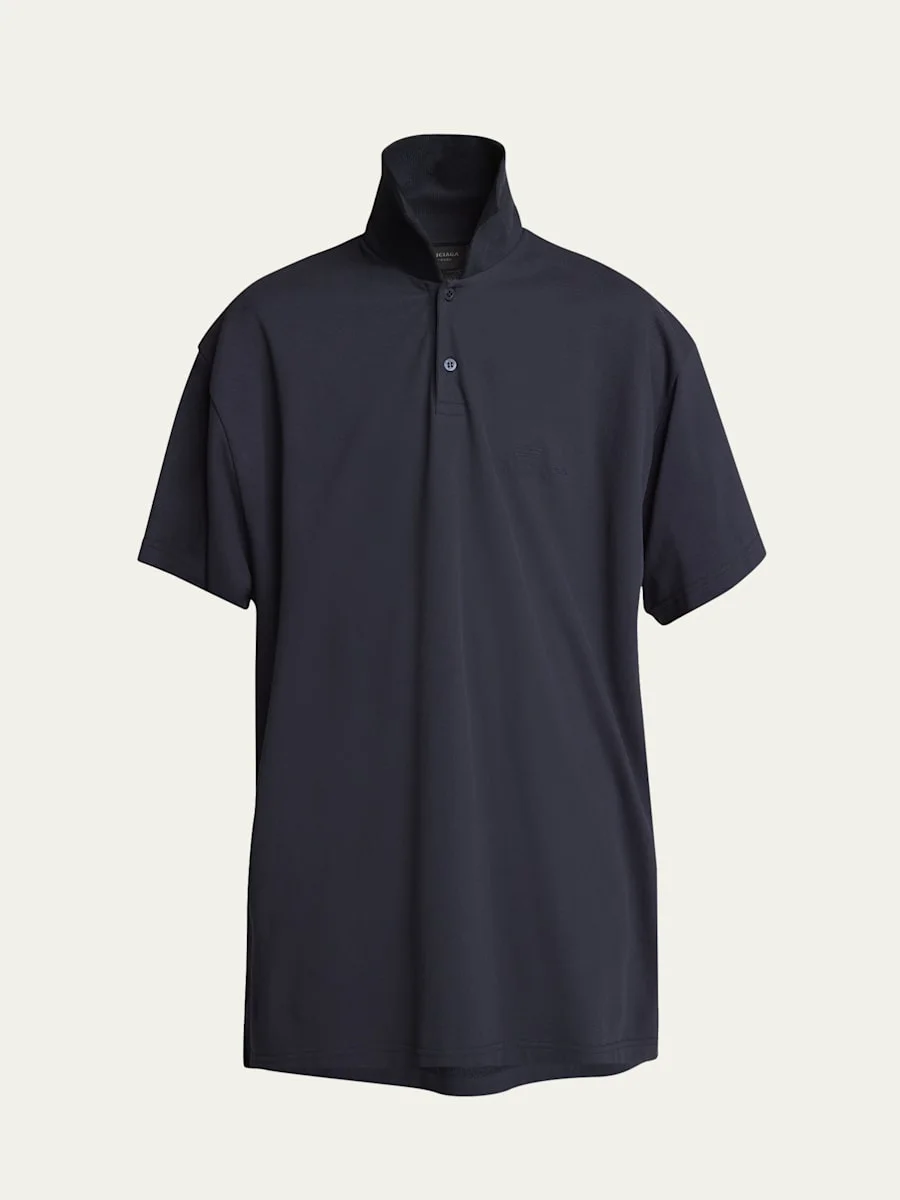 Men's Oversized Double-Layer Polo Shirt - 1
