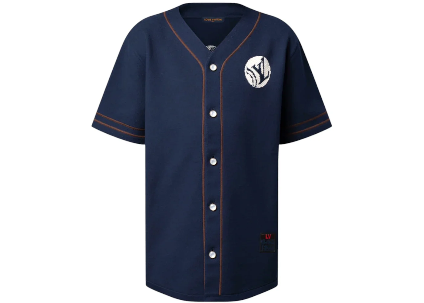 Louis Vuitton x Nigo Knitted Short-Sleeved Baseball Shirt Deep Navy - 1
