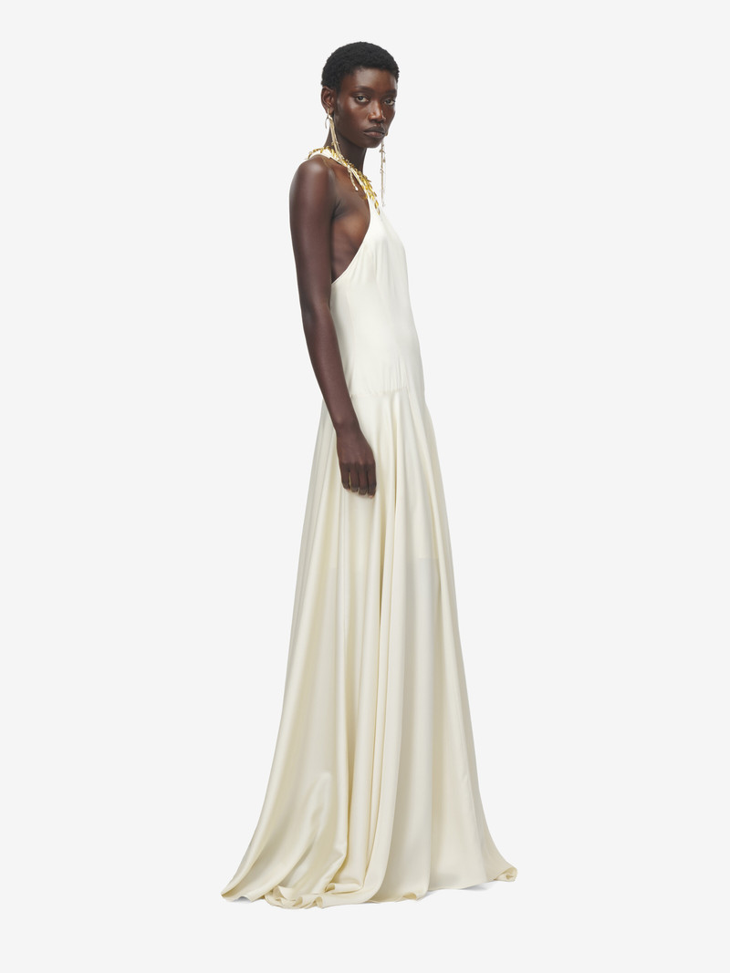 Gold Leaves And Crystal Embroidery Evening Dress 3