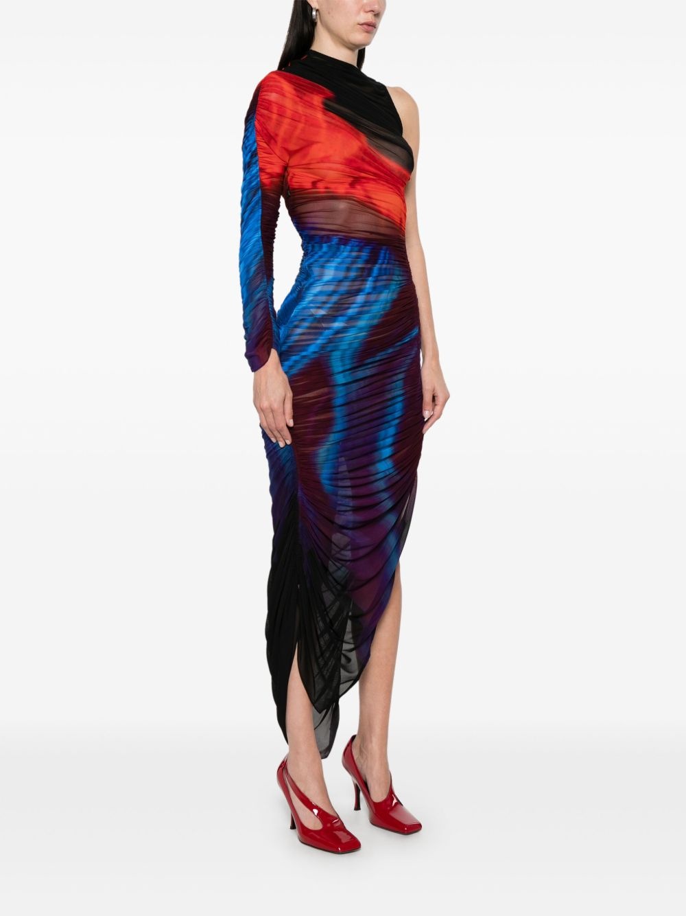 asymmetrical pierced dress - 3