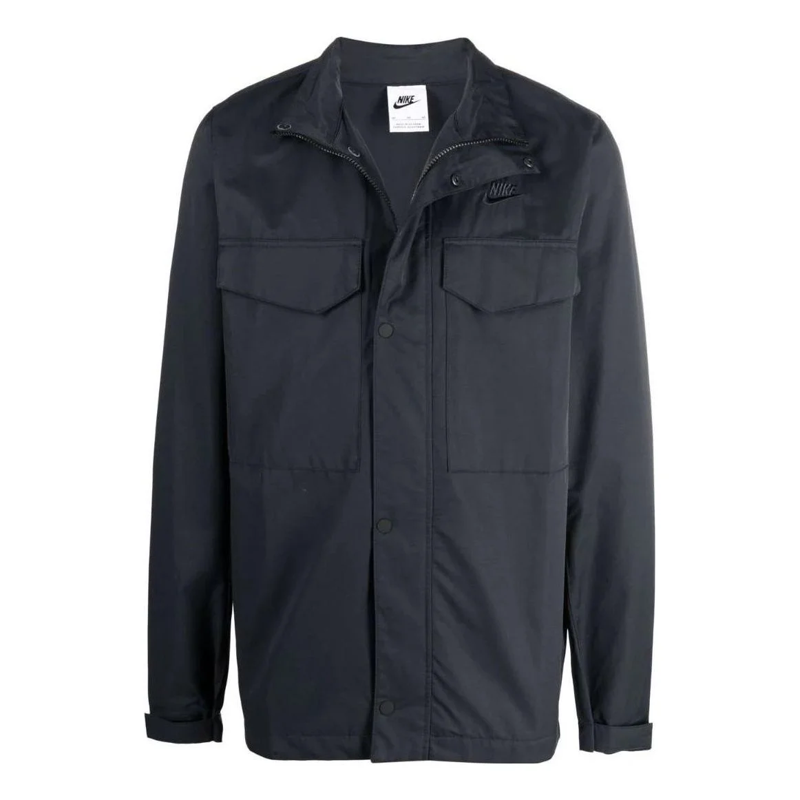 Men's Nike Logo Embroidered Big Pocket High Collar Thin And Light Zipper Cardigan Long Sleeves Jacke - 1