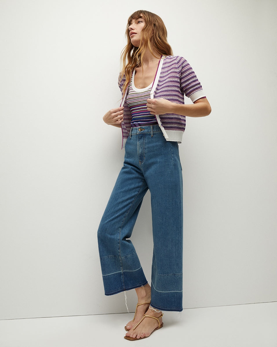 GRANT RELEASED HEM CROPPED WIDE-LEG JEAN - 6